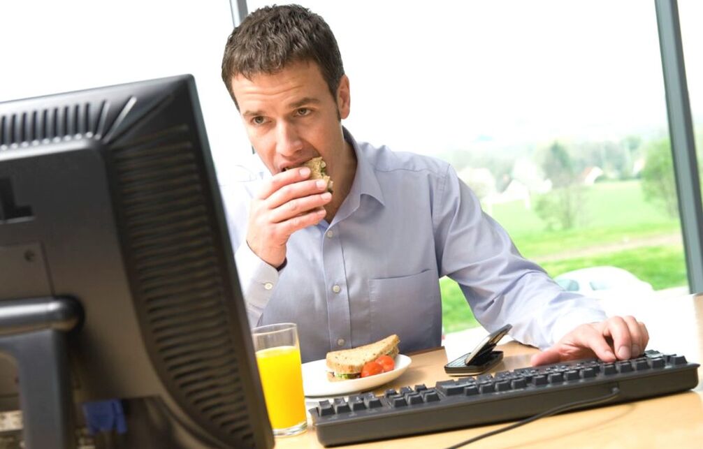 comer en el trabajo con prostatitis