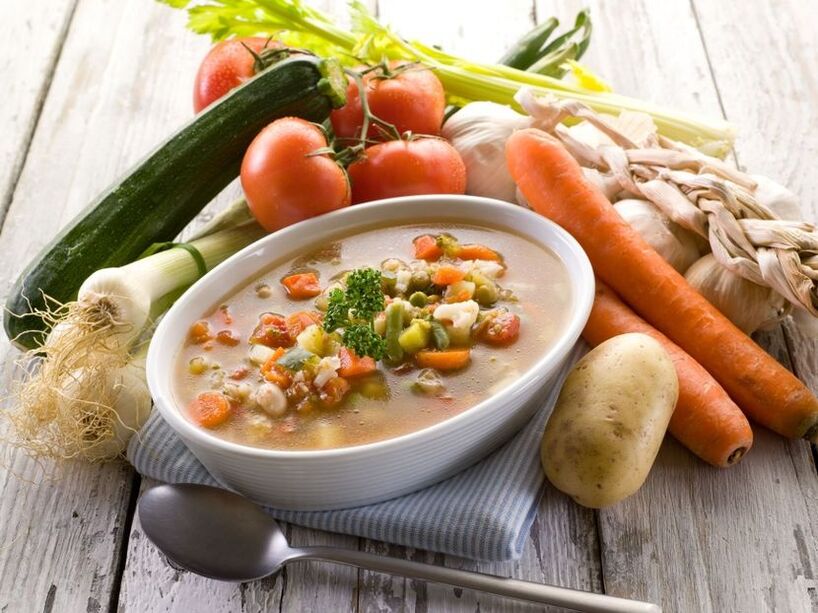 sopa de verduras para la prostatitis y el adenoma de próstata